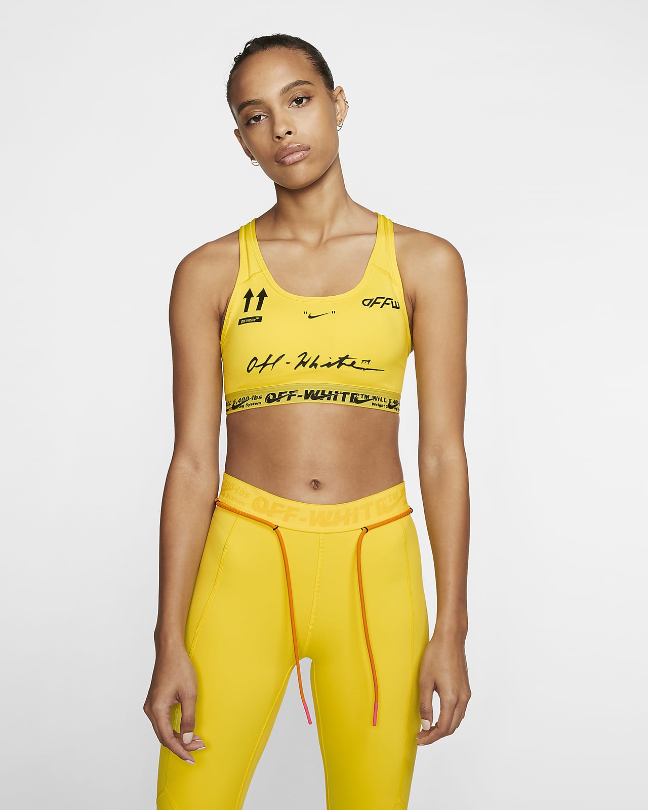 yellow nike sports bra